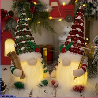 Howbe อุปกรณ์ตกแต่งคริสต์มาส American Country ตุ๊กตาถักพร้อมไฟ Creative Lighting Rudolph Gnome (twinkle.th)