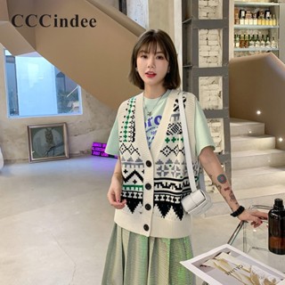 Cccindee เสื้อคาร์ดิแกนลําลอง คอวี ทรงหลวม เข้ากับทุกการแต่งกาย แฟชั่นสําหรับสตรี 2023