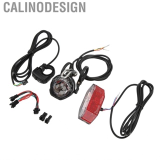 Calinodesign 24V 36V 48V Electric Bike Front and Rear Light Set Headlight Tail Speaker Kit with 4  Lamp Beads