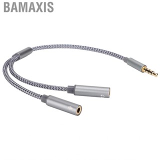 Bamaxis 4 Pole Extension Cable  Headphone Male To Two Female Aluminum  for Phone Notebook