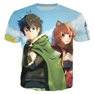 เสื้อยืดลําลอง แขนสั้น คอกลม พิมพ์ลายอนิเมะ The Rising Of The Shield Hero 3D แฟชั่นฤดูร้อน สําหรับเด็กผู้ชาย และผู้หญิง