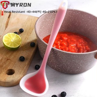 Myron ทัพพีตักซุป ซิลิโคน ทนความร้อน 8.2*2.5 นิ้ว 8/4 สีเขียว แดง ส้ม สําหรับห้องครัว