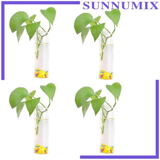 [Sunnimix] แจกันดอกไม้ใส แบบแขวนผนัง สําหรับตกแต่งหอพัก งานแต่งงาน ห้องเสถียร 4 ชิ้น