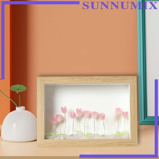 [Sunnimix] โคมไฟตั้งโต๊ะ กรอบรูปไม้ รูปดอกไม้ DIY สําหรับครบรอบ หอพัก