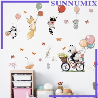 [Sunnimix] สติกเกอร์ติดผนัง ลายการ์ตูนสัตว์ ตัวอักษร แกะออกได้ สร้างสรรค์ สําหรับตกแต่งบ้าน ห้องนอน 2 ชิ้น