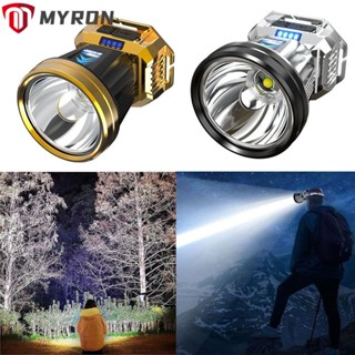 Myron ไฟสปอตไลท์ LED กันน้ํา แบบชาร์จไฟได้ พลังงานสูง ABS 2 in 1 สําหรับผู้ชาย