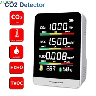 Antot 5 In 1 เครื่องทดสอบคุณภาพอากาศ CO2 TVOC วัดอุณหภูมิ ฟอร์มาลดีไฮด์ ความชื้น คุณภาพอากาศ