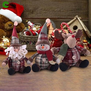 ตุ๊กตาแขวนต้นคริสต์มาส กระดิ่งกวาง ซานต้า / อุปกรณ์ของขวัญคริสต์มาส สําหรับเด็ก / จี้ตุ๊กตาหมีกวางเอลก์