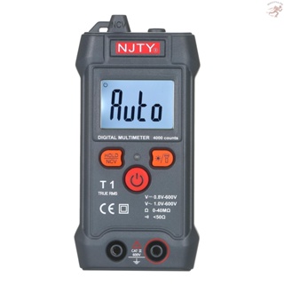 Hlluth NJTY มัลติมิเตอร์ดิจิทัล หน้าจอ LCD วัดแรงดันไฟฟ้า โอห์ม 600V NCV 4000 RMS AC/DC