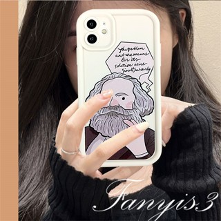 เคสโทรศัพท์มือถือ ซิลิโคนนิ่ม ป้องกันเลนส์กล้อง ลายคนแก่ สีขาว สําหรับ IPhone 15 14 13 12 11 Pro Max X XR Xs Max 8 7 6s Plus SE 2020