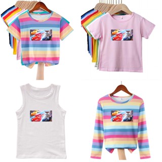 เสื้อยืดเด็ก สุดเท่ ทรงปกติ สีรุ้ง สําหรับเด็กทุกเพศ