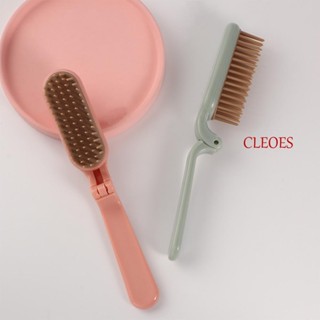 Cleoes หวีจัดแต่งทรงผม แบบพับได้ สีชมพู ป้องกันไฟฟ้าสถิตย์