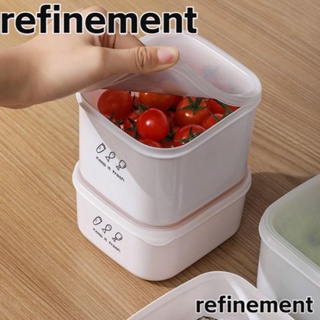 Refinement กล่องเก็บอาหาร ผัก ผลไม้ พลาสติก กันชื้น เข้าไมโครเวฟได้ รักษาความสดใหม่ ความจุขนาดใหญ่