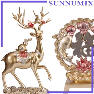 [Sunnimix] ฟิกเกอร์เรซิ่น รูปปั้นกวางเอลก์จีน ของขวัญปีใหม่ สําหรับตกแต่ง