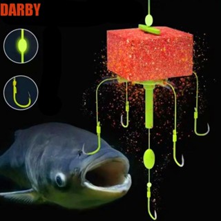 Darby ตะขอเหล็กคาร์บอน เรืองแสง สีเงิน สําหรับตกปลาทะเล