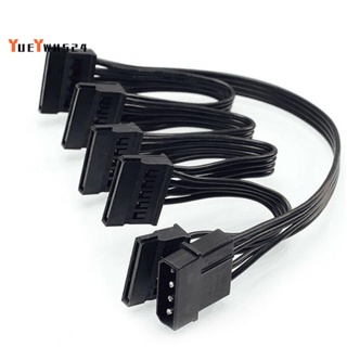 『yueywh524』สายเคเบิลพาวเวอร์ซัพพลาย 4pin IDE เป็น 5-Port 4Pin Molex เป็นพอร์ต SATA หลายพอร์ต 18AWG สําหรับฮาร์ดไดรฟ์ HDD SSD PC