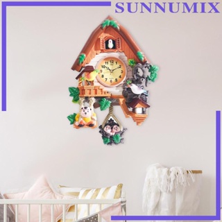 [Sunnimix] นาฬิกาแขวนผนัง รูปบ้านนก สไตล์วินเทจ สําหรับห้องนอนเด็ก ร้านอาหาร โรงแรม