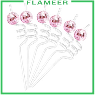 [Flameer] แก้วดิสโก้บอล พร้อมหลอดดูด สําหรับปาร์ตี้ ไนท์คลับ ดิสโก้ 6 ชิ้น