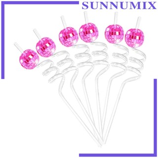 [Sunnimix] แก้วดิสโก้บอล พร้อมหลอดดูด 6 ชิ้น สําหรับปาร์ตี้ดิสโก้ ไนท์คลับ