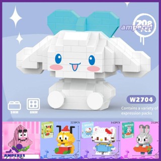3d น่ารักการ์ตูนอาคารบล็อกของเล่นสาวชุดของขวัญ Sanrio การ์ตูนอาคารบล็อกตุ๊กตา Kuromi Mymelody Cinnamorol ปริศนาประกอบของเล่นเด็กของขวัญ-AME1