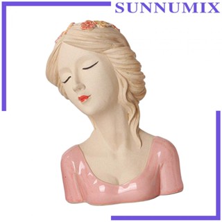 [Sunnimix] กระถางต้นไม้เซรามิค ลายการ์ตูนเด็กผู้หญิง สําหรับตกแต่งบ้าน ห้องนั่งเล่น และสวน