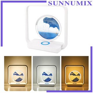 [Sunnimix] โคมไฟตั้งโต๊ะ ทรายไหล พอร์ต USB สําหรับตกแต่งบ้าน