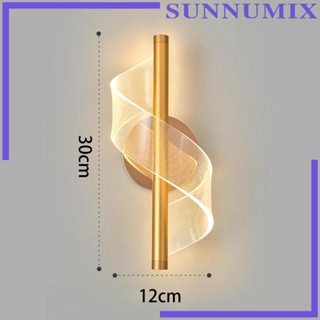 [Sunnimix] โคมไฟติดผนัง LED 12W แบบเกลียว อะลูมิเนียม สไตล์โมเดิร์น สําหรับห้องนั่งเล่น ห้องนอน ข้างเตียง ระเบียง