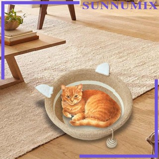 [Sunnimix] เบาะที่นอน ทรงกลม ทนต่อการสึกหรอ สําหรับแมว