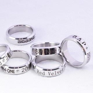 Kpop Straykids VIXX WANNA ONE Block B Finger Ring JIMIN Rings Jewelry Couple Gift Unisex Silver Ring Album Steel Jewelry Accessories