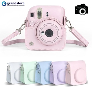 Grandstore เคสกระเป๋าใส่กล้อง หนัง PU แบบนิ่ม พร้อมสายคล้องไหล่ สําหรับ Instax Mini 12 Fujifilm Q6W6