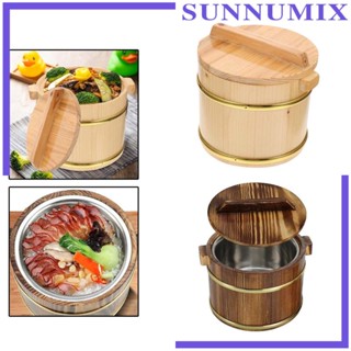 [Sunnimix] ภาชนะผสมข้าวไม้ พร้อมฝาปิด อเนกประสงค์ สําหรับห้องครัว ร้านอาหาร