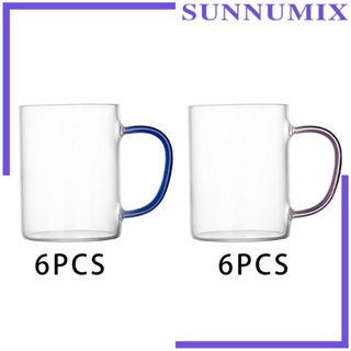 [Sunnimix] แก้วกาแฟใส พร้อมหูจับ 300 มล. สําหรับคาปูชิโน่ เอสเปรสโซ่ 6 ชิ้น