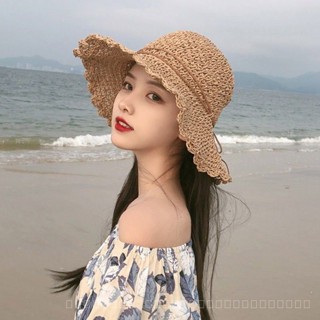 0828YWBH Sun-Proof Sun Hat Bow Straw Hat Female Summer Little Fresh Foldable Beach Hat Seaside Hat Female Sun Protection防晒 XSVU