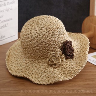 0828YWBH New Hat Womens Flower Beach Hat Pastoral Straw Woven Breathable Lady Summer Sun Protection Sun Hat Casual All-Match Sun Protection防晒 WCKF