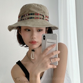 0828YWBH Summer Hot Girl Trendy Sun Hat Japanese Sun Protection Western Cowboy Hat Outdoor Mountaineering Camping Bucket Hat Female Trendy Sun Protection防晒 RROA