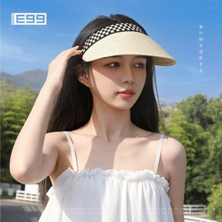 0828YWBH Sun Hat Sun Protection Hat Womens Air Top Chessboard Plaid Straw Hat Cover Face Womens Summer UV Protection Sun Hat Womens Sun Protection防晒 S8RQ