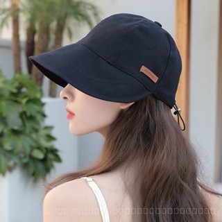 0828YWBH Zhao Lusi Same Style Big Head Circumference Bucket Hat Female  Spring and Summer Sun Protection UV Protection Sun Hat Black Sun Hat Sun Protection防晒 IEUX