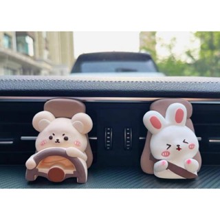 Car Aromatherapy Fragrant Stone Car Perfume Car Air Conditioner Air Outlet Decoration Creative Couple Little Bear Rabbit Ornaments Car decoration