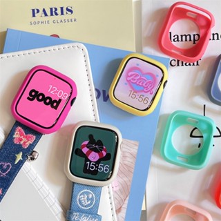 เคสนาฬิกาข้อมือ แบบนิ่ม สีแคนดี้ สไตล์เกาหลี สําหรับ apple Watch Cover 45 มม. 41 มม. 42 มม. 38 มม. iWatch Ultra 49 มม. iWatch Series 8 7 6 5 4 3 44 มม. 40 มม.