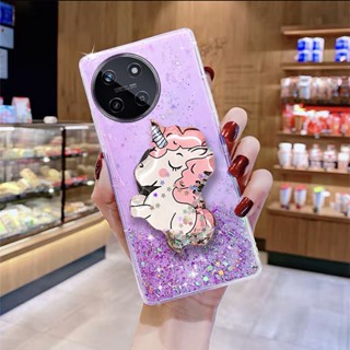 เคสโทรศัพท์มือถือใส แบบนิ่ม ลายการ์ตูนยูนิคอร์น มีป็อบอัพ สําหรับ Realme11 NFC RealmeC51 Realme 11 NFC C51 4G 5G 2023 REALME114G