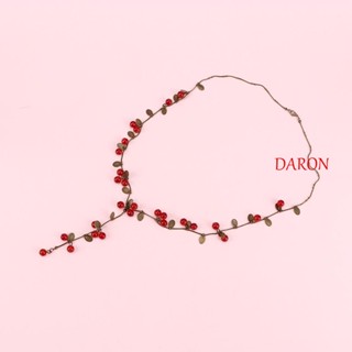 Daron สร้อยคอ จี้เถาวัลย์เชอร์รี่ สีแดง เครื่องประดับ สําหรับผู้หญิง