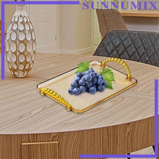 [Sunnimix] ถาดเสิร์ฟอาหาร พร้อมที่จับ สําหรับห้องน้ํา ห้องนอน บ้าน ออฟฟิศ