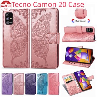 เคสโทรศัพท์หนัง แบบฝาพับ พร้อมช่องใส่บัตร สําหรับ Tecno Spark 10 10C 8P 8C Go Camon 20 18 P 18P Pova 4 Pro Premier 5G