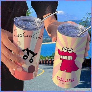 🪆Animation Peripheral 🥤Limited Cup🥤กระติกน้ําร้อน ลายการ์ตูนชินจัง พร้อมหลอดดูด แบบพกพา คุณภาพสูง สําหรับนักเรียน