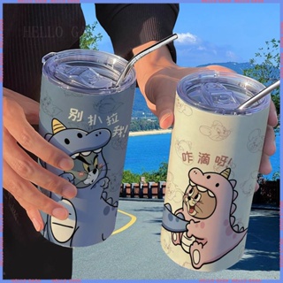 🪆Animation Peripheral 🥤Limited Cup🥤กระติกน้ําร้อน ลายการ์ตูนแมว และหนูน่ารัก พร้อมหลอดดูด แบบพกพา คุณภาพสูง สําหรับนักเรียน