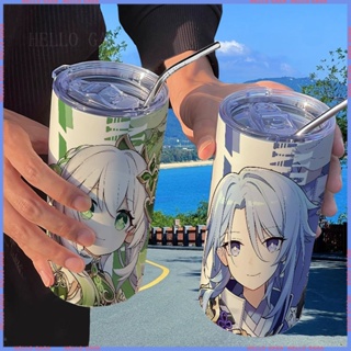 🪆Animation Peripheral 🥤Limited Cup🥤Yuanshen กระติกน้ําร้อน ลายการ์ตูนเกม พร้อมหลอดดูด คุณภาพสูง แบบพกพา สําหรับนักเรียน