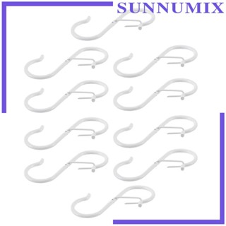 [Sunnimix] ตะขอแขวนโลหะ รูปตัว S พร้อมหัวเข็มขัด ทนทาน กันตก สําหรับแขวนกระเป๋า 10 ชิ้น