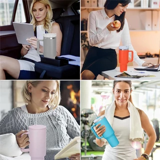 เปลี่ยนหลอดสําหรับ Stanley 40oz 30oz cup tumbler, 6 แพ็คยาวพิเศษหลอดนํามาใช้ใหม่สําหรับ Stanley 40Oz & simple modern Tumbler พร้อมที่จับ,ถ้วยฟางสําหรับ Stanley tutor
