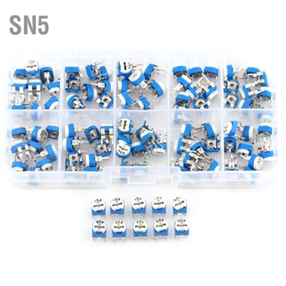 SN5 100 ชิ้น 10 ค่า 500ohm-1M โอห์มฟิล์มตัวต้านทานตัวแปร Potentiometer Rheostat Trimpot Assortment