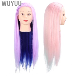 Wuyuu Braiding Mannequin Head  Small Size High Temperature Synthetic Hair with for Hairdresser Barbershop